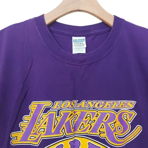 Vintage 2002 Los Angeles Lakers Tree Peat Fever Playoffs Mens T-Shirt XL Purple